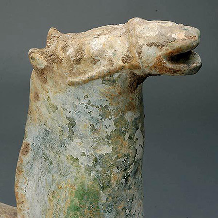 Han Dynasty Green Glazed Pottery Figure of a Horse